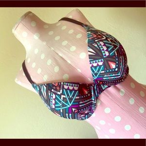 Pink Multicolored Bra